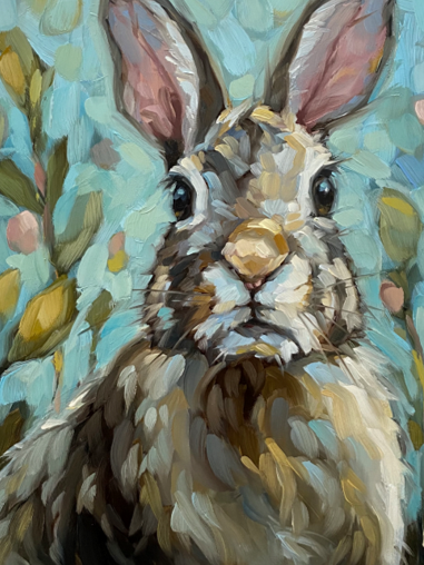 oil painting bunny