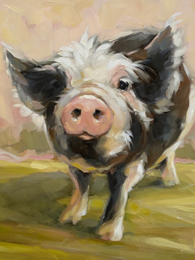 Oil painting of Pig