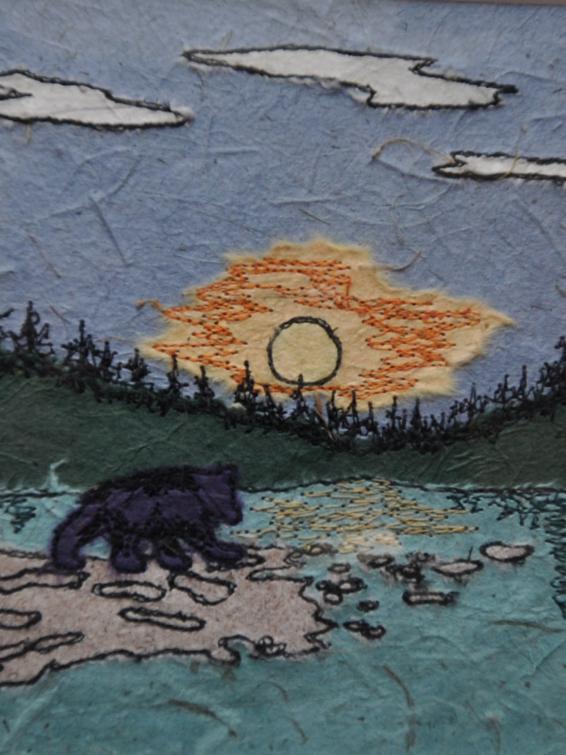 artwork of bear fishing