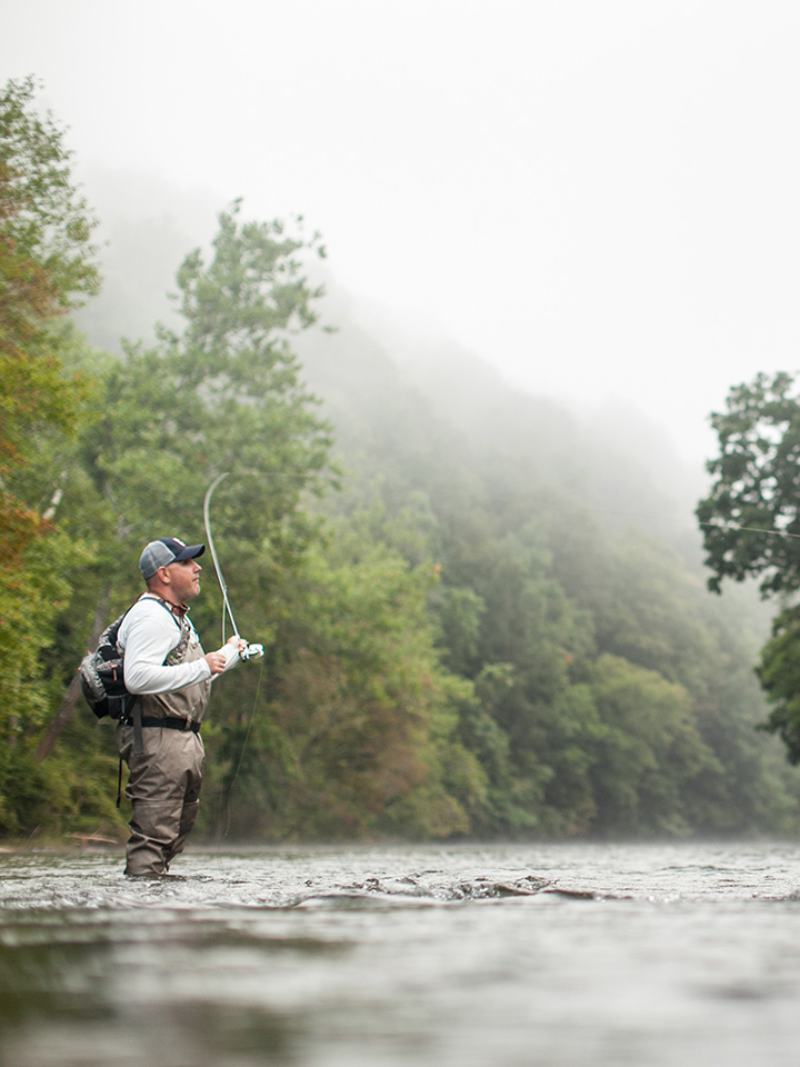 Fly fishing in a PA stream