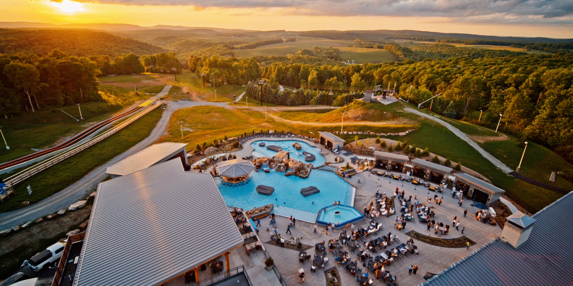 The Peak pools with mountain views