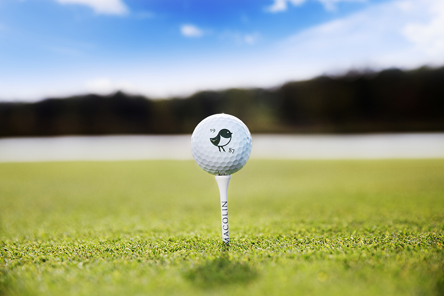 golf ball with nemacolin logo
