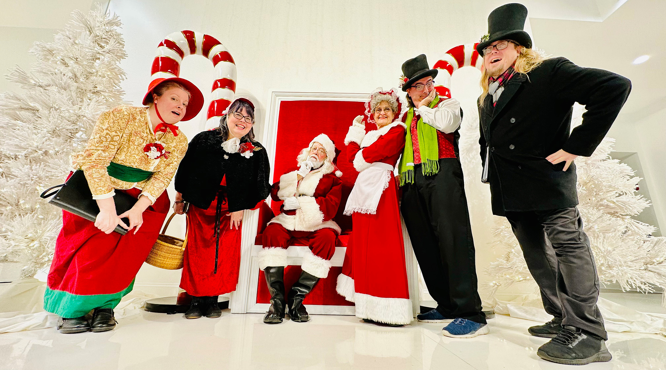 Fun with Santa, Mrs. Claus and the carolers
