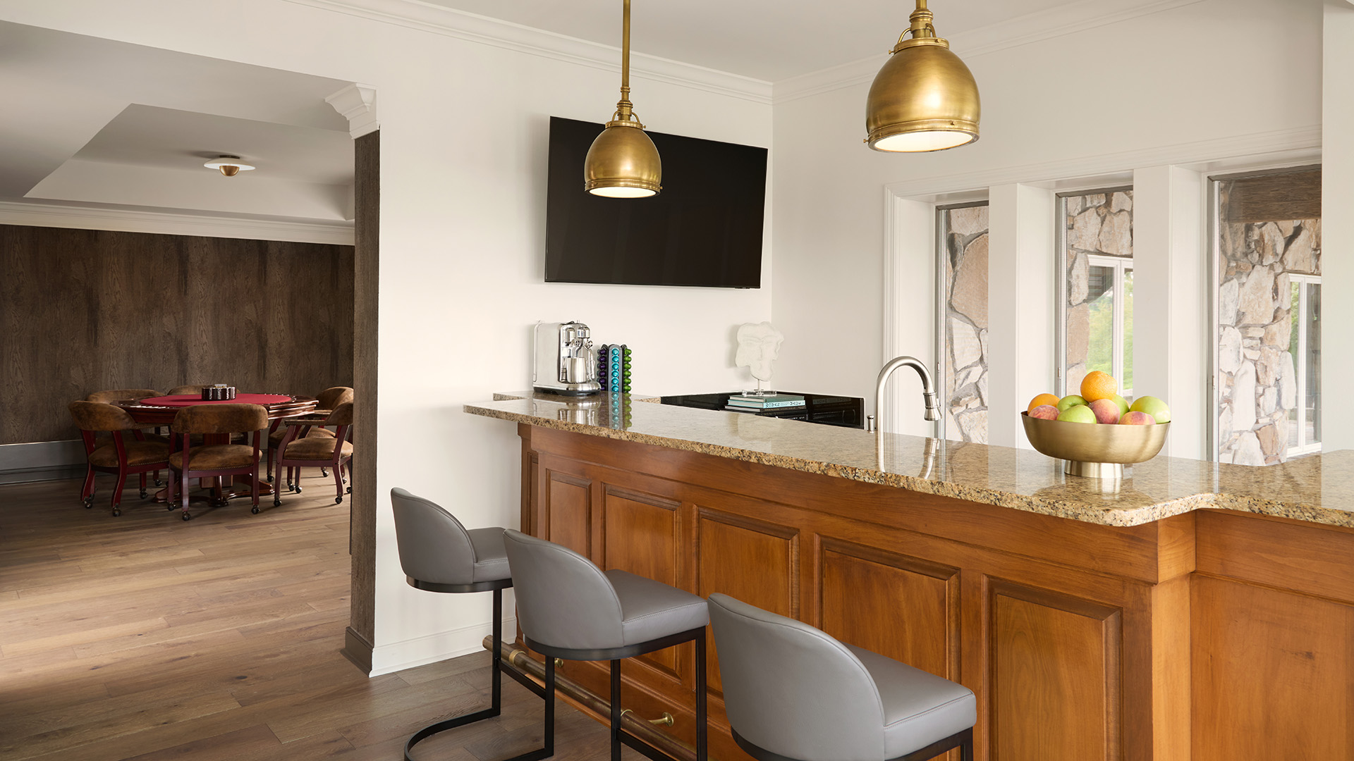 kitchen with bar seating