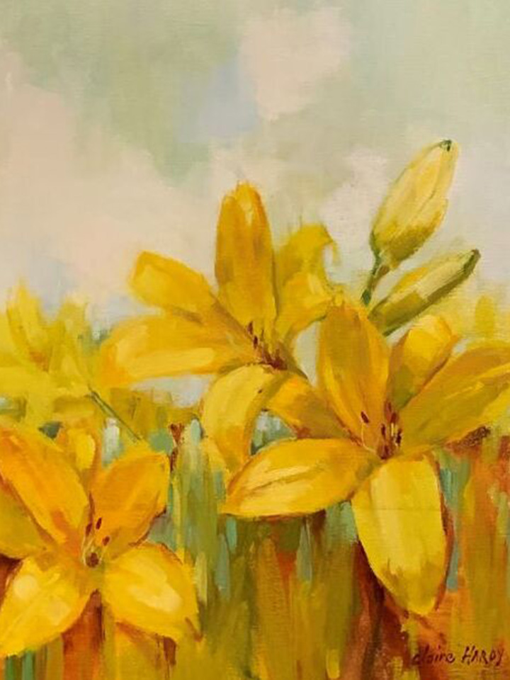 Claire Hardy, Variation in Yellow I, oil on canvas, Clublevel Gallery