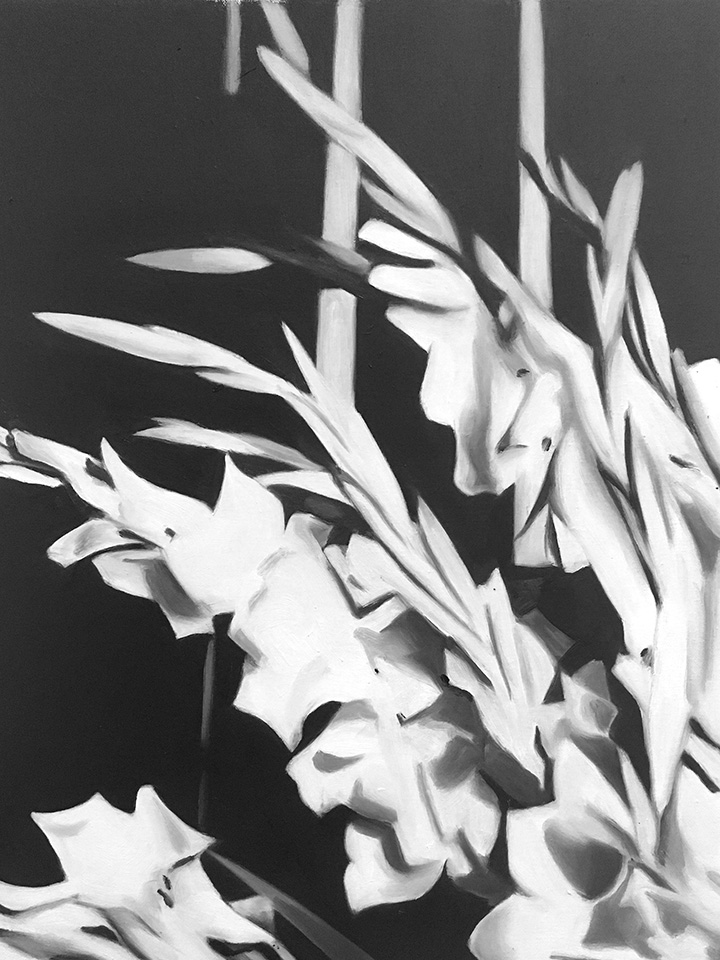 Brent Nakamoto, Gladiolus II, oil on canvas, Clublevel Gallery