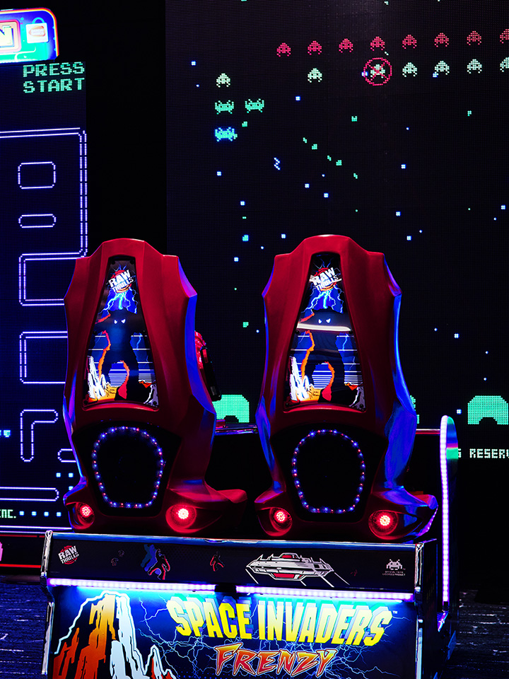 space invader video game in an arcade