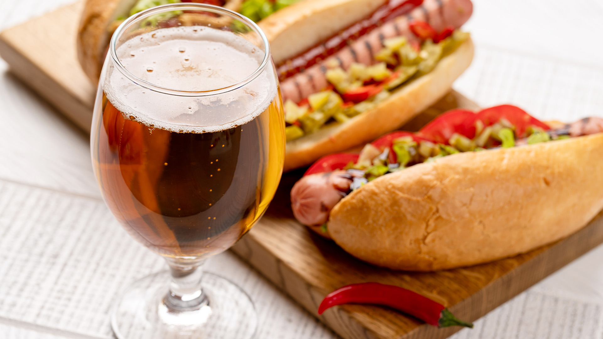 beer and hot dogs