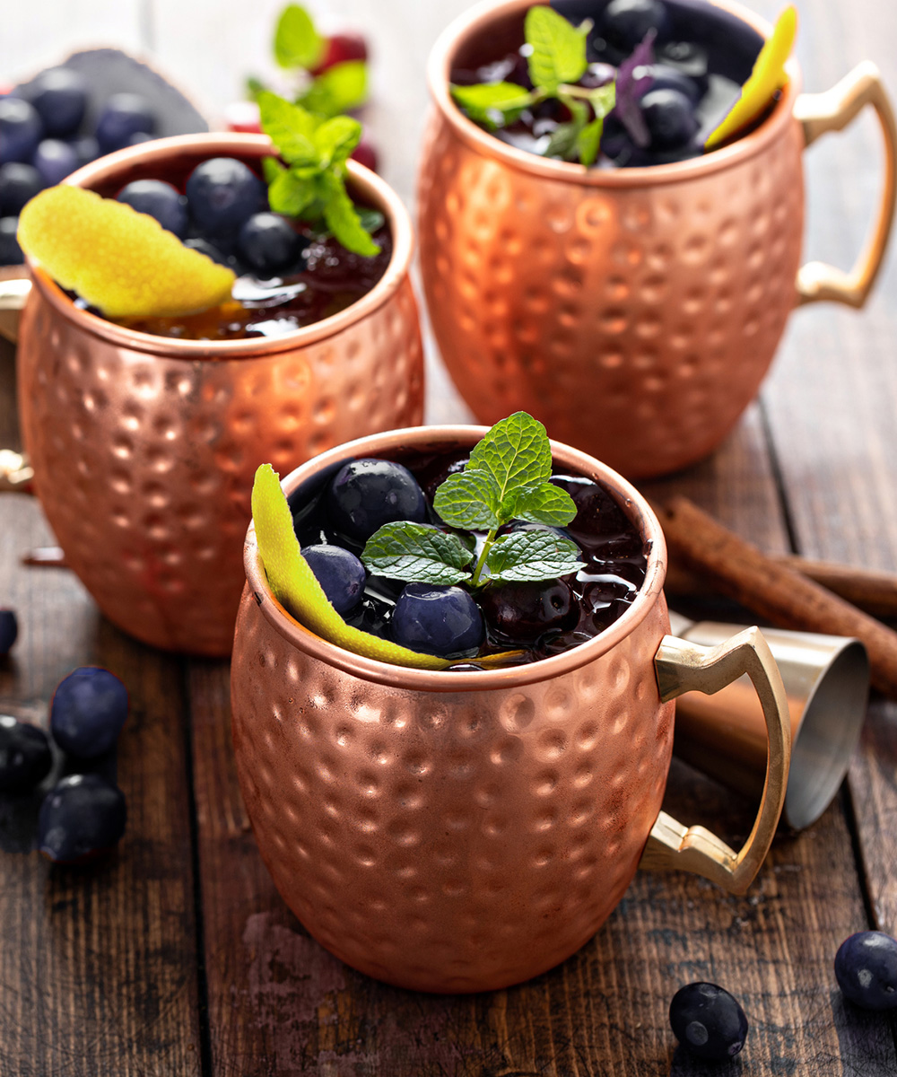 mule with blueberries