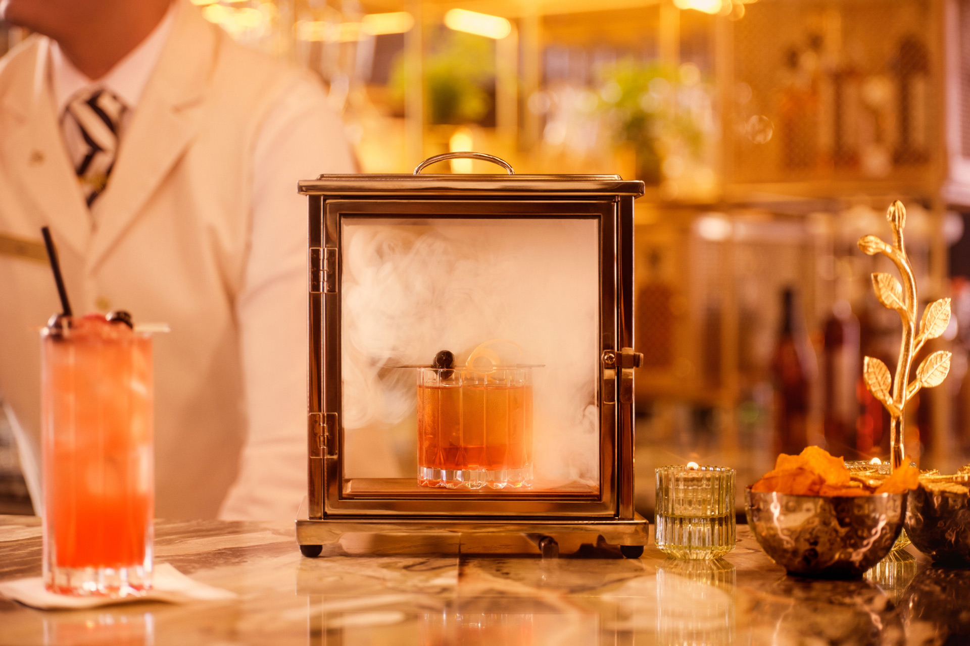 decorative image of cocktails being served