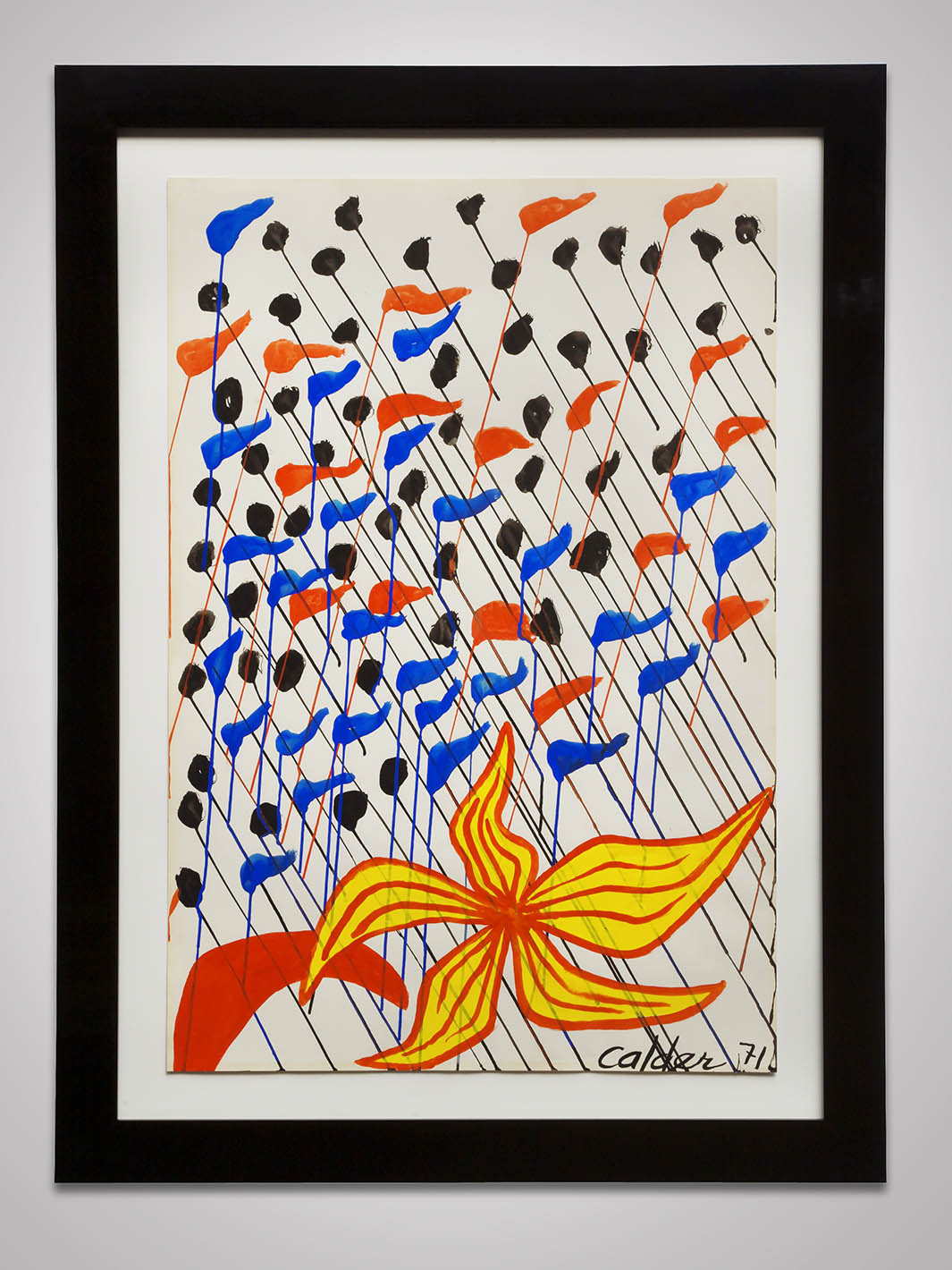 Gouache on paper by Alexander Calder as seen on display in the Nemacolin art collection